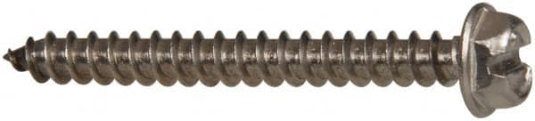 Value Collection - #8 Hex Washer Head Slotted Sheet Metal Screw - Stainless Steel, 1-1/2" Length Under Head, Grade 316 - Exact Tooling