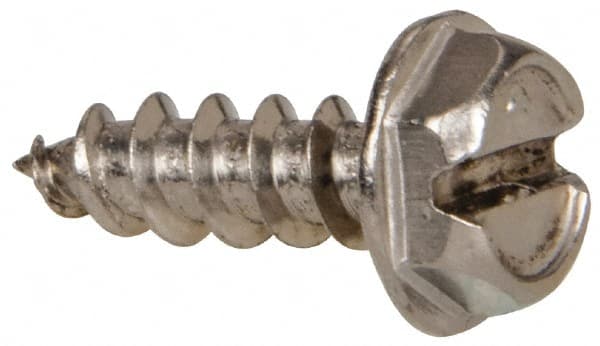 Value Collection - #10 Hex Washer Head Slotted Sheet Metal Screw - Stainless Steel, 5/8" Length Under Head, Grade 316 - Exact Tooling