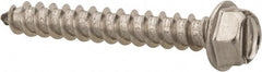 Value Collection - #12 Hex Washer Head Slotted Sheet Metal Screw - Stainless Steel, 1-1/2" Length Under Head, Grade 316 - Exact Tooling