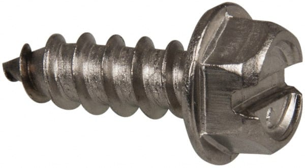 Value Collection - #14 Hex Washer Head Slotted Sheet Metal Screw - Stainless Steel, 3/4" Length Under Head, Grade 316 - Exact Tooling