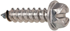 Value Collection - #14 Hex Washer Head Slotted Sheet Metal Screw - Stainless Steel, 1" Length Under Head, Grade 316 - Exact Tooling