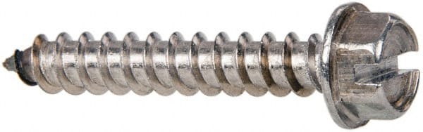 Value Collection - #14 Hex Washer Head Slotted Sheet Metal Screw - Stainless Steel, 1-1/2" Length Under Head, Grade 316 - Exact Tooling