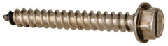 Value Collection - #14 Hex Washer Head Slotted Sheet Metal Screw - Stainless Steel, 2" Length Under Head, Grade 316 - Exact Tooling