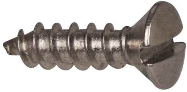 Value Collection - #6 Oval Head Slotted Sheet Metal Screw - Stainless Steel, 1/2" OAL, Grade 316 - Exact Tooling