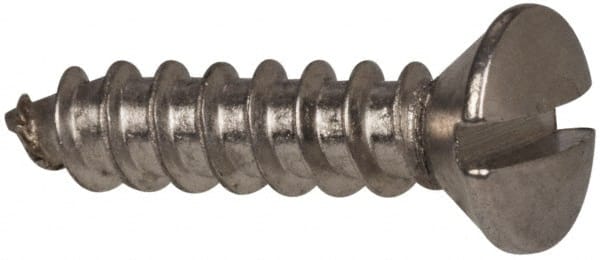 Value Collection - #6 Oval Head Slotted Sheet Metal Screw - Stainless Steel, 5/8" OAL, Grade 316 - Exact Tooling