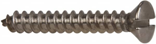 Value Collection - #6 Oval Head Slotted Sheet Metal Screw - Stainless Steel, 1" OAL, Grade 316 - Exact Tooling
