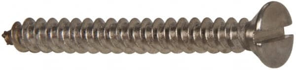 Value Collection - #6 Oval Head Slotted Sheet Metal Screw - Stainless Steel, 1-1/4" OAL, Grade 316 - Exact Tooling