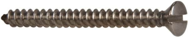 Value Collection - #6 Oval Head Slotted Sheet Metal Screw - Stainless Steel, 1-1/2" OAL, Grade 316 - Exact Tooling