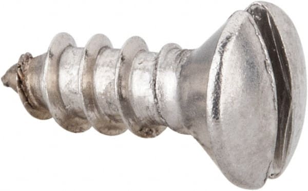 Value Collection - #8 Oval Head Slotted Sheet Metal Screw - Stainless Steel, 1/2" OAL, Grade 316 - Exact Tooling