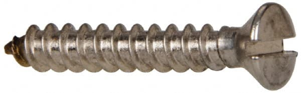 Value Collection - #8 Oval Head Slotted Sheet Metal Screw - Stainless Steel, 1" OAL, Grade 316 - Exact Tooling