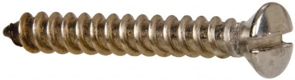 Value Collection - #8 Oval Head Slotted Sheet Metal Screw - Stainless Steel, 1-1/4" OAL, Grade 316 - Exact Tooling