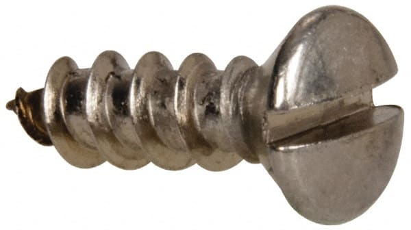 Value Collection - #10 Oval Head Slotted Sheet Metal Screw - Stainless Steel, 5/8" OAL, Grade 316 - Exact Tooling