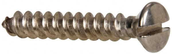Value Collection - #10 Oval Head Slotted Sheet Metal Screw - Stainless Steel, 1-1/4" OAL, Grade 316 - Exact Tooling