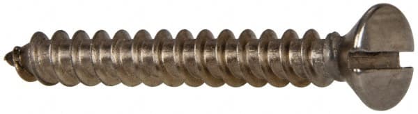 Value Collection - #10 Oval Head Slotted Sheet Metal Screw - Stainless Steel, 1-1/2" OAL, Grade 316 - Exact Tooling