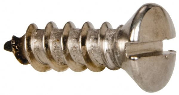 Value Collection - #12 Oval Head Slotted Sheet Metal Screw - Stainless Steel, 3/4" OAL, Grade 316 - Exact Tooling