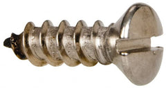 Value Collection - #12 Oval Head Slotted Sheet Metal Screw - Stainless Steel, 3/4" OAL, Grade 316 - Exact Tooling
