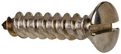 Value Collection - #12 Oval Head Slotted Sheet Metal Screw - Stainless Steel, 1" OAL, Grade 316 - Exact Tooling