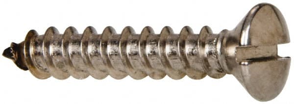 Value Collection - #12 Oval Head Slotted Sheet Metal Screw - Stainless Steel, 1-1/4" OAL, Grade 316 - Exact Tooling