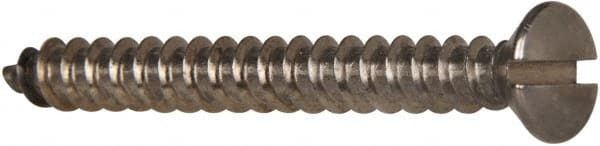 Value Collection - #12 Oval Head Slotted Sheet Metal Screw - Stainless Steel, 2" OAL, Grade 316 - Exact Tooling