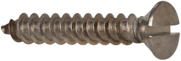 Value Collection - #14 Oval Head Slotted Sheet Metal Screw - Stainless Steel, 1-1/2" OAL, Grade 316 - Exact Tooling