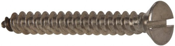 Value Collection - #14 Oval Head Slotted Sheet Metal Screw - Stainless Steel, 2" OAL, Grade 316 - Exact Tooling