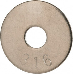 Value Collection - 1/4" Screw, Grade 316 Stainless Steel Fender Flat Washer - 1/4" ID x 1" OD, 0.06" Thick, Plain Finish - Exact Tooling