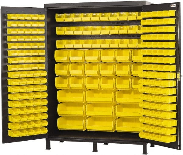 Valley Craft - 227 Bin Storage Cabinet - Steel, 60" Wide x 24" Deep x 84" High, Gray - Exact Tooling