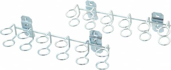 Triton - 3/4" ID, 9" Long 2 Pack, 9" Wide Multi-Ring Tool Holder 3/4" Ring ID & 1-3/4" Deep Pegboard Hooks - 1-3/4" Projection, Steel - Exact Tooling