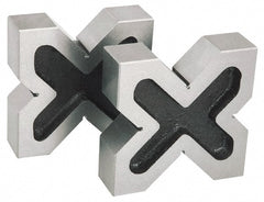 SPI - 1-9/16 to 2-3/8" Capacity, 90° Angle, Cast Iron 4-Way V-Block - 4-3/4" Long x 1-3/8" Wide x 4-3/4" High, Sold as Matched Pair - Exact Tooling