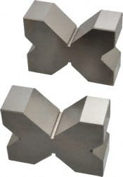 SPI - 3/4 to 2" Capacity, 90° Angle, Cast Iron 4-Way V-Block - 3-3/4" Long x 1-3/8" Wide x 2-3/4" High, Sold as Matched Pair - Exact Tooling