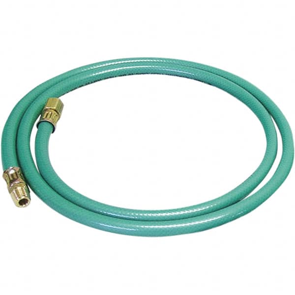 Dynabrade - 8mm ID x 12.7" OD 5' Long Multipurpose Air Hose - Male/Female Ends, 90 Working psi, Green - Exact Tooling
