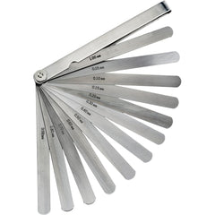 Mitutoyo - Feeler Gages; Leaf Length (mm): 150.00 ; Material: Stainless Steel ; Width (mm): 13.00 ; Width (Inch): 13 ; Tapered or Parallel: Parallel - Exact Tooling