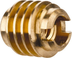 E-Z LOK - #6-32, Brass Knife Insert - 1/4" Drill, 1/4" Hole Diam, 3/8" Long, 1/2" Min Grip - Exact Tooling