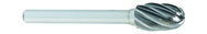 SE-6A -- 5/8 x 1 LOC x 1/4 Shank x 2 OAL Egg Shape Carbide Aluminum Cut Burr - Exact Tooling
