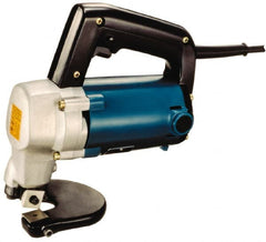 Makita - 1,600 SPM, 115 Volt, Inline Handle, Handheld Electric Shear - 10 Gauge (Steel) & 12 Gauge (Stainless Steel) Cutting Capacity - Exact Tooling