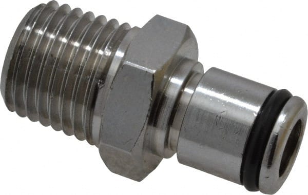 CPC Colder Products - 1/4 NPT Brass, Quick Disconnect, Coupling Insert - 250 Max psi, -40 to 180°F, 0.69" OAL x 0.59" Overall Height, Chrome Plated - Exact Tooling
