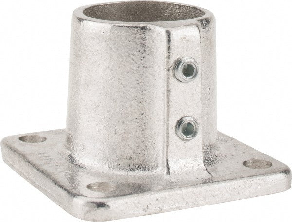 Hollaender - 1-1/2" Pipe, Base Flange, Aluminum Alloy Flange Pipe Rail Fitting - Bright Finish - Exact Tooling
