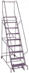 Ballymore - 120" 9 Step Ladder - 350 Lb Capacity, 90" Platform Height, 32" Base Width x 65" Depth, Grip Strut - Exact Tooling