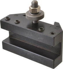 Aloris - Series DA, #1 Turning & Facing Tool Post Holder - 17 to 48" Lathe Swing, 3-1/8" OAH, 1-1/4" Max Tool Cutting Size, 2-1/4" Centerline Height - Exact Tooling