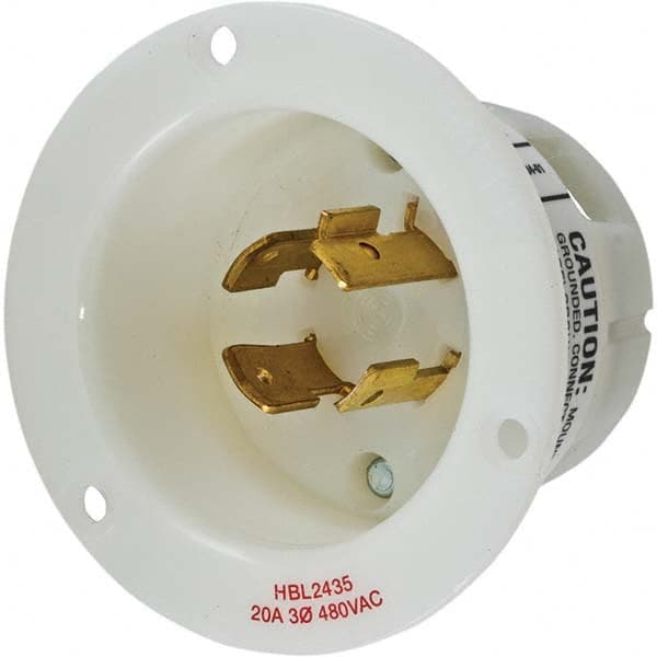 Hubbell Wiring Device-Kellems - 3-Phase Delta 480 VAC 20A NEMA L16-20P Industrial Twist Lock Inlet - Exact Tooling