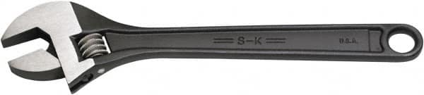 SK - 3/4" Jaw Capacity, 6" Standard Adjustable Wrench - Steel, Black Finish, 6" OAL - Exact Tooling