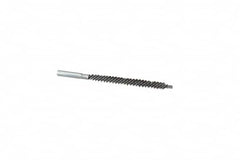 Schaefer Brush - 4" Brush Length, 3/8" Diam, Double Stem, Double Spiral Tube Brush - 6" Long, Stainless Steel, 12-24 Female Connection - Exact Tooling