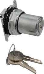 Eaton Cutler-Hammer - 30-1/2mm Mount Hole, 2 Position, Key Operated, Selector Switch Only - Silver, Maintained (MA) - Exact Tooling
