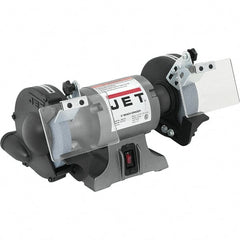 Jet - 6" Wheel Diam x 3/4" Wheel Width, 1/2 hp Grinder - 1/2" Arbor Hole Diam, 1 Phase, 3,450 Max RPM, 115 Volts - Exact Tooling