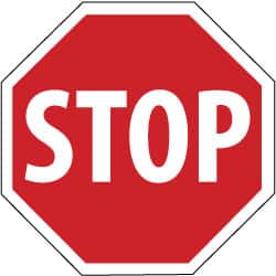 NMC - "Stop", 30" Wide x 30" High, Aluminum Stop & Yield Signs - 0.063" Thick, White on Red, Octagon, Post Mount - Exact Tooling