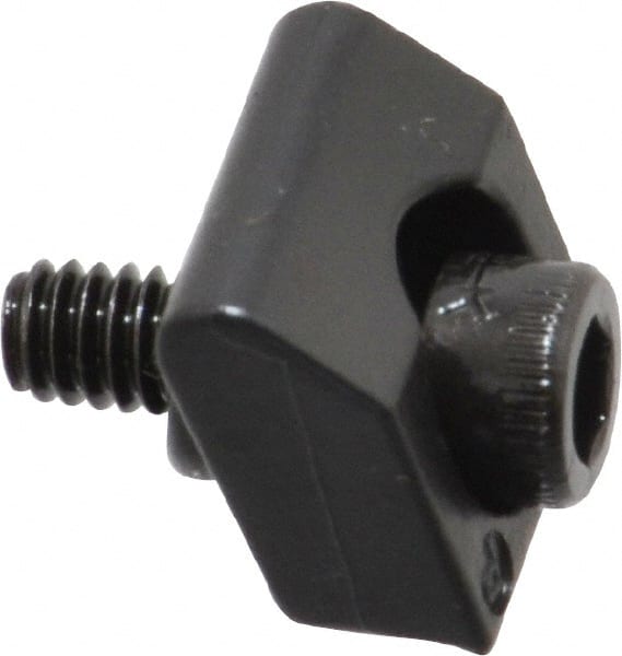 Mitee-Bite - 8-32 Screw Thread, 1/2" Wide x 0.1" High, Serrated Steel Standard Style Screw Mount Toe Clamp - 1,500 Lb Holding Force, 44" Lb Torque, 3.7 Lb Ft Torque, 25/64" Long Extension, 0.016" Throw, 8 Clamps in Package - Exact Tooling