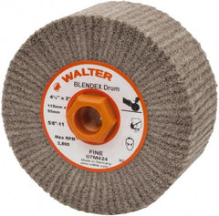 WALTER Surface Technologies - 4-1/2" Diam Aluminum Oxide Unmounted Flap Wheel - 5/8" Hole, 5/8-11 Thread, 2" Wide, Nonwoven, Fine Grade, 3,800 Max RPM - Exact Tooling