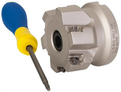 Iscar - 6 Inserts, 2" Cut Diam, 3/4" Arbor Diam, 0.39" Max Depth of Cut, Indexable Square-Shoulder Face Mill - 0/90° Lead Angle, 1.57" High, AP..1003.. & HM90 AP..1003.. Insert Compatibility, Series HM90 - Exact Tooling