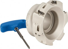 Iscar - 6 Inserts, 4" Cut Diam, 1-1/2" Arbor Diam, 0.56" Max Depth of Cut, Indexable Square-Shoulder Face Mill - 0/90° Lead Angle, 2" High, AD..1505.. & HM90 AD..1505.. Insert Compatibility, Series HM90 - Exact Tooling