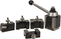 Aloris - Series CXA Tool Post Holder & Set for 13 to 18" Lathe Swing - 5 Piece, Includes Style 1 Turning/Facing Holder, Style 2 Boring/Turning/Facing Holder, Style 4D Heavy-Duty Boring Bar Holder, Style 7 Universal Parting Blade Holder, Tool Post - Exact Tooling